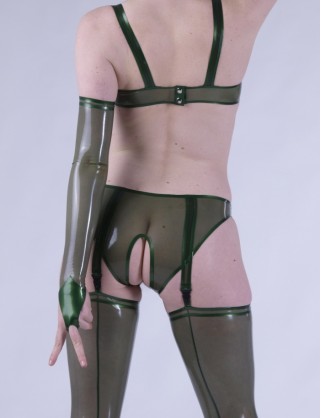 Damen Latex Bügel BH mit Halbcup